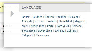 The language menu