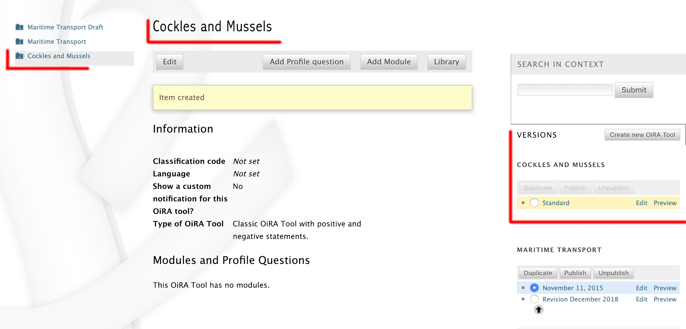 A newly created OiRA tool