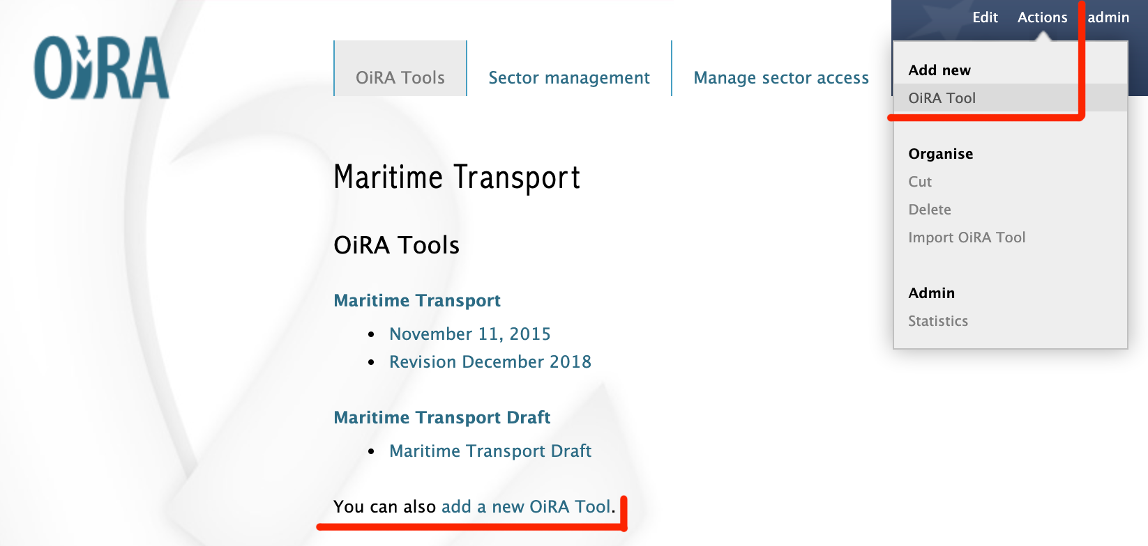 Adding a new OiRA tool